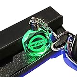 VILLSION 7 Color Changing Car Emblem Keychain with LED Light Key Chain for Car Interior Pendant Accessories