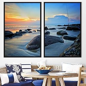 signwin 2 Piece Framed Canvas Wall Art Skyline...