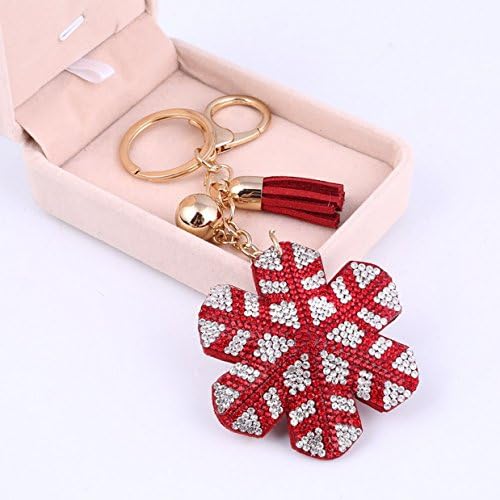 1 Pc Mini Pocket Snow Flower Keychain Keyring Keyfob Crystal Pendant Key Chain Ring Fob Tag Holder Finder Necklace Sublime Popular Cute Wristlet Utility Keychains Tool Teen Women Girls Gift, Type-01