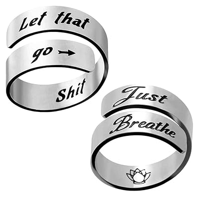 BFJLIFE Inspirational Rings Adjustable Statement Spiral Wrap Twist Ring Encouragement Personalized Jewelry