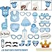 Baby Shower Decorations for Boy - Includes matching 'Its A Boy' Banner & Balloons, Cute Photo Booth Props, Blue & White Flower Decor, AND MORE! Perfect All In One Decoration Bundle
