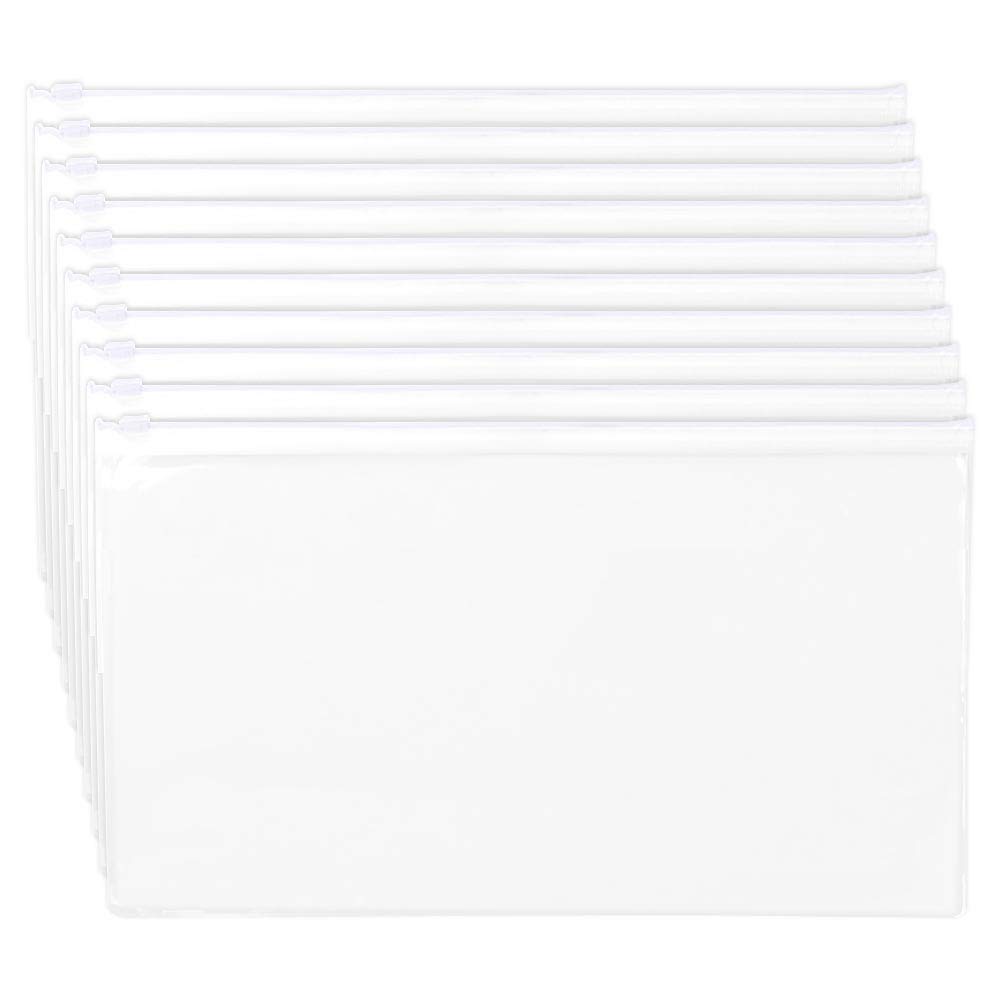 Zipper Bags A6 Document Wallets Files Popper Pocket Envelope Folders Zip File Bags 10Pcs