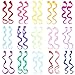 30 Pcs Colorful Clip in Hair Extensions 20 Inch Party Highlights Synthetic Hairpieces Long Curly Multi Colors Synthetic Hair Extensions for Women Girls