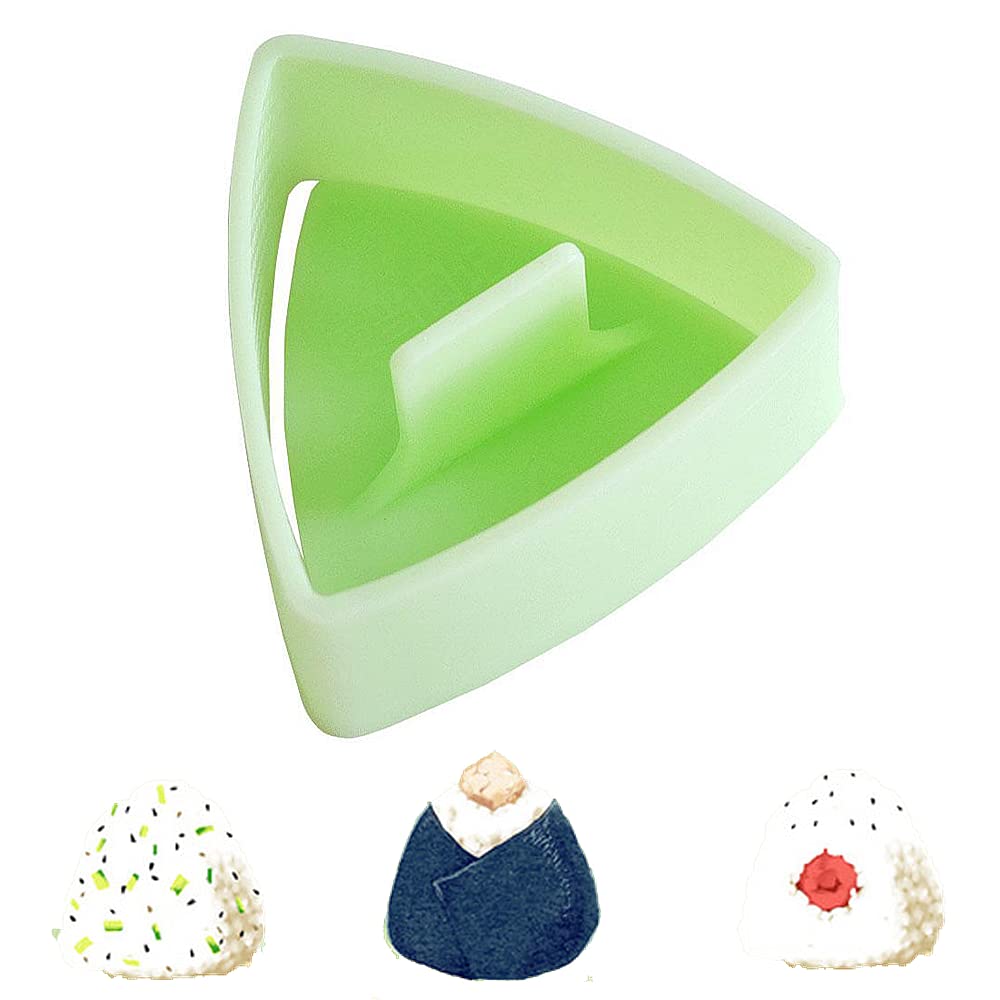 HJUWANG Triangle Sushi Mold, Plastic Triangle Mold Case DIY Tools Rice Ball Bento Presses (Green)