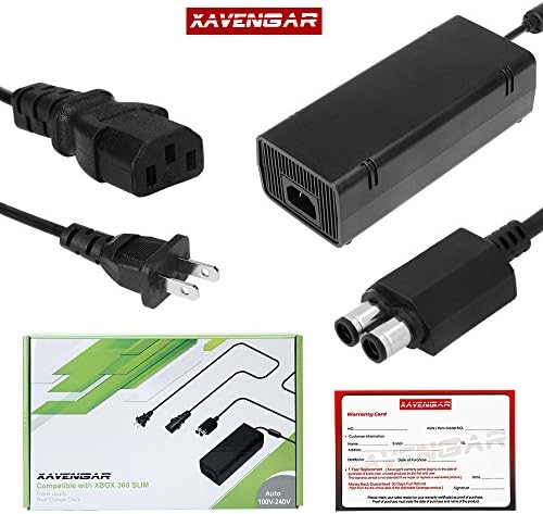 Xavengar 135W AC Adapter Power Supply Cord for Xbox 360 Slim Console with Power Cable
