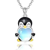 Dreamboat Moonstone Animal Pendant Necklace for Women 925 Sterling Silver Cute Animals Jewelry Gifts for Her