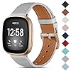 CeMiKa Lederen Bandje Compatibel met Fitbit Sense/Fitbit Versa 3, Vervangende Lederen Band Compatibel met Fitbit Sense…