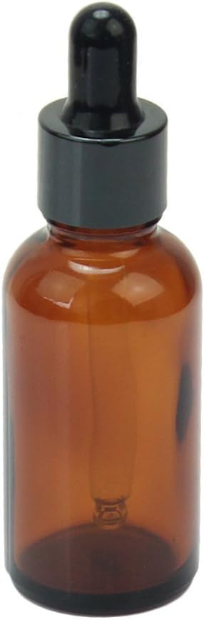 Wilotick Amber Glass Essence Oil Empty Glass Bottle with Dropper Pipette for Liquid Aromatherapy Eye Dropper, 30 ml - Pack of 2