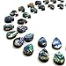 HAAMIIQII 10x14mm Flat Teardrop Natural Abalone Shell Beads Loose Gemstone Beads for Jewelry Making Strand 15 Inch (28pcs)