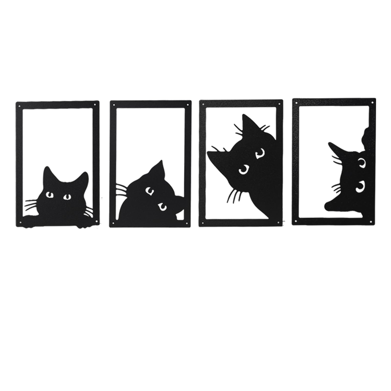 Photo 1 of qzmaikoo 4 Pieces Metal Black Cat Wall Art Decor Metal Wall Decor Cat Wall Art for Living Room Bedroom Kitchen Bathroom Black Cat Design Ideal Gift for Cat Lovers,11.81x7.87 inches
