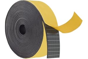 DOBTIM Self Adhesive Rubber Strips 1/16 (.062)" Thick X 1" Wide X 10'Long, Solid Neoprene Rubber Roll with Stick Backing,Perfect for Pads, Gasket, DIY Projects