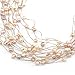 Silk Thread and Pink Cultured Freshwater Pearl Multi Strand Cluster Necklace, 17-19 inches