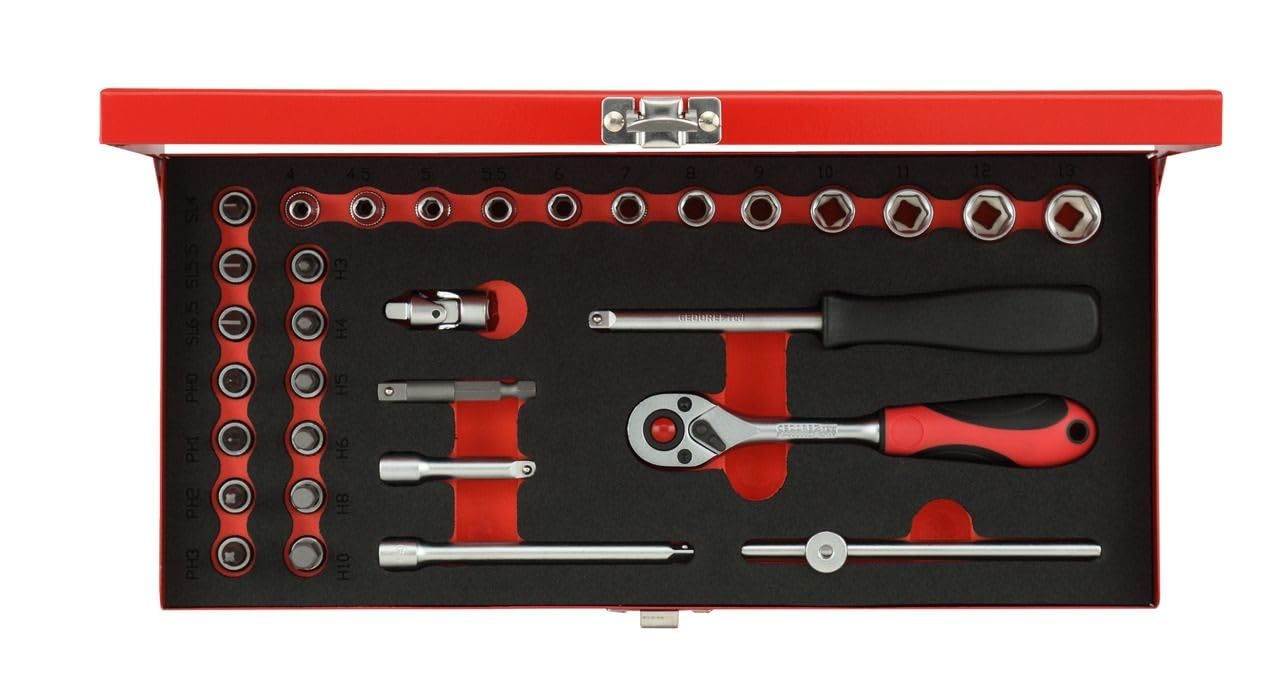 Gedore Red Socket Spanner Set 1/4 Inch 32 Pieces