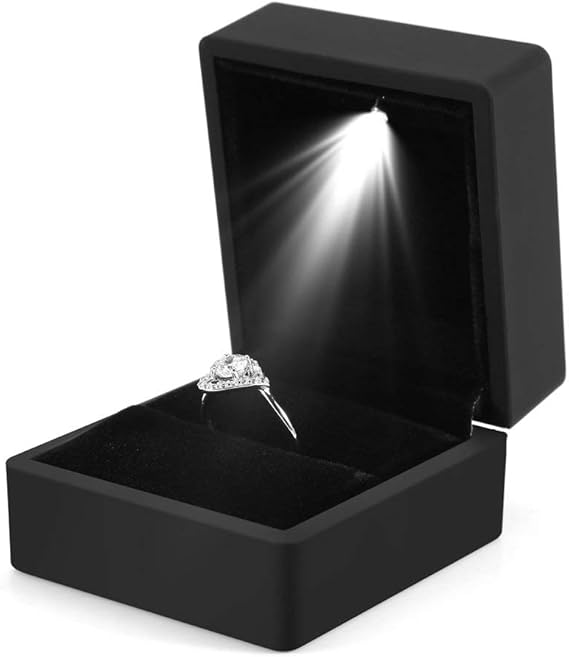 Multilcolor LED Lighted Ring Box Earring Ring Gift Case Wedding Ring