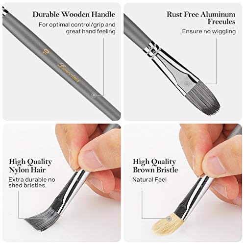 Art Paint Brushes Set 15 Sizes Painting Brush Kit Professional for Acrylic Watercolor Oil Gouache and Canvas Painting 16PCS with Pop-up Carrying case for Kids, Adults, Artists