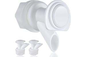 YIANTENG Upgrade Push-Button Cooler Spigot Replacement, Compatible with Igloo 2, 3, 5 and 10 Gallon Beverage Coolers, Durable Water Cooler Spigot for 2-10 Gallon Water Jugs Replacement Part (White-3PC)