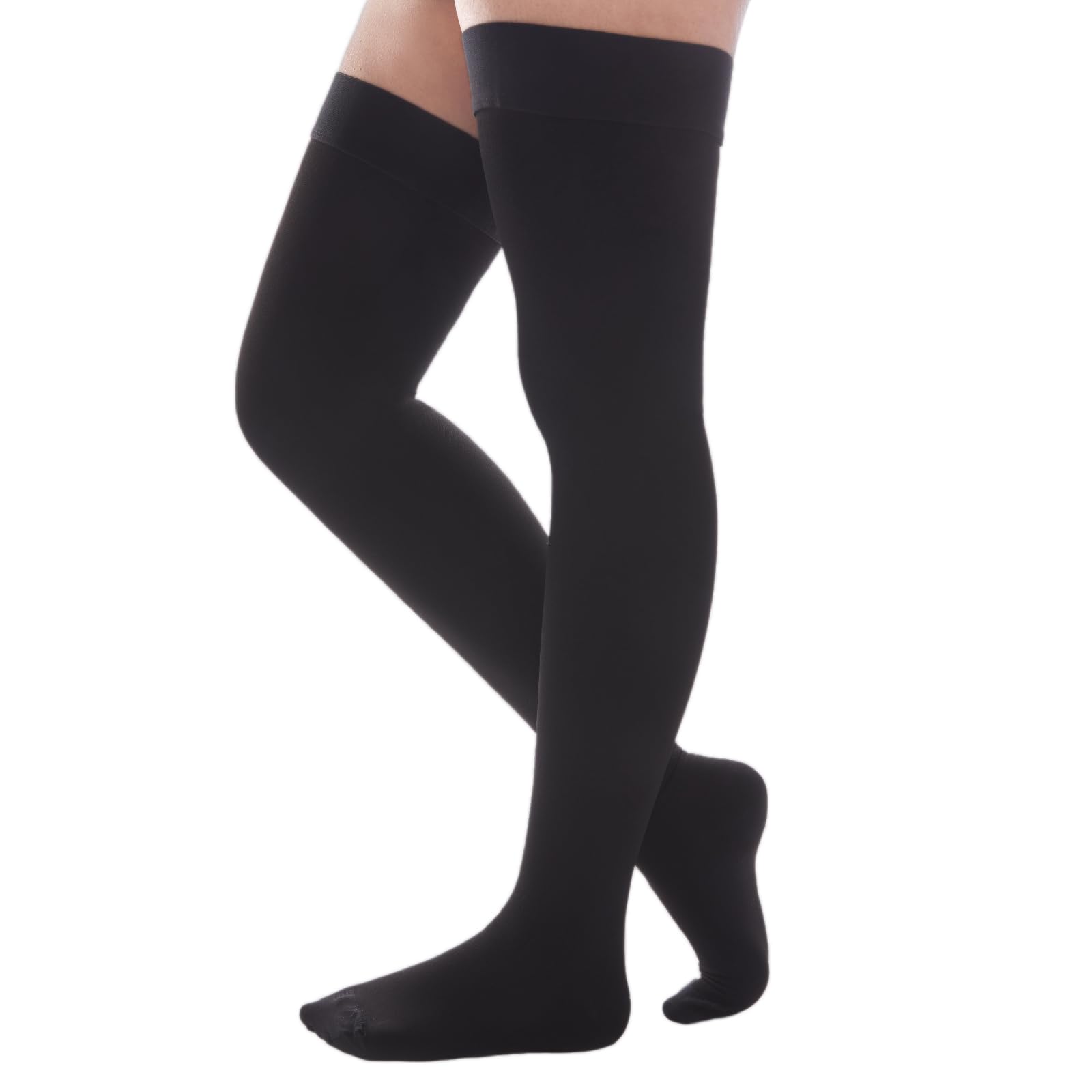 Photo 1 of LIANPTRON 20-30 mmHg Thigh High Compression Socks for Women & Men, Closed Toe Compression Stockings Graduated Support for Treatment Varicose Veins Swelling