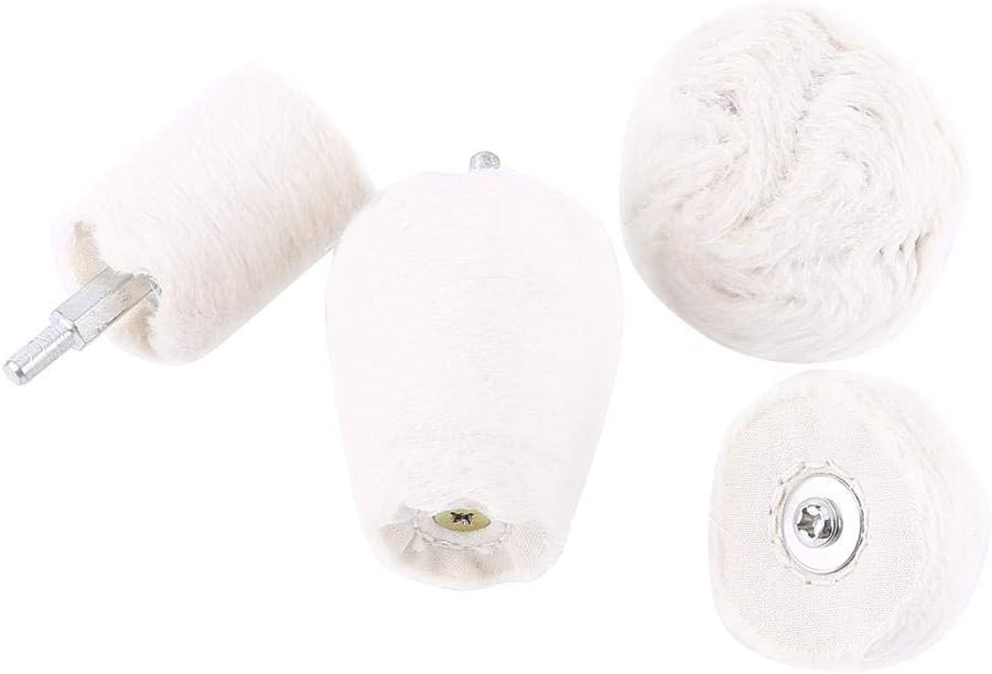 4pcs Cotton Polishing Pad Wheel, Cotton Polishing Buffing Mop Wheel Buffing Pads for Automobile Motorcycle