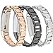 Metal Bands for Fitbit Alta, SailFar 3PCS Stainless Steel Replacement Accessory Bracelet Strap Wrist Watch Band Small Large for Fitbit Alta, Men/Women, Silver, Rose Gold,Black
