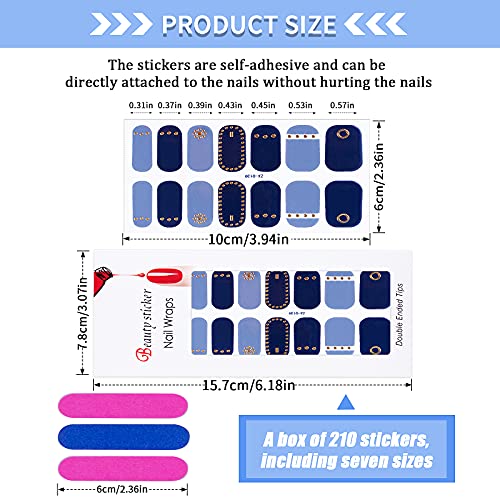 CINEEN Nagelfolien Nagelaufkleber Nagelfolie Selbstklebend art easy Nagellack zum aufkleben 15pcs DIY flash sticker+3pcs Nagelfeile set