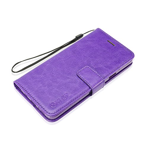 Samsung Galaxy S9 Plus Case, HLCT PU Leather Case, with Soft TPU Protective Bumper, Built-in Kickstand, Cash and Card Pockets (Purple)