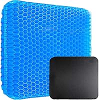 【カバー付き ゲルクッション】座布団 ハニカム 無重力デザイン 二重 高反発 クッション 通気性抜群 オフィス 椅子 車 自宅 デスクワーク用