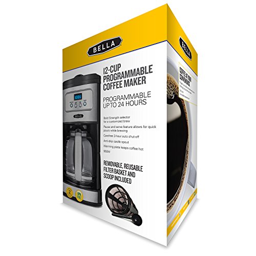 BELLA Classics 12 Cup Programmable Coffee Maker, Bold Brew Stainless and Chrome The Home