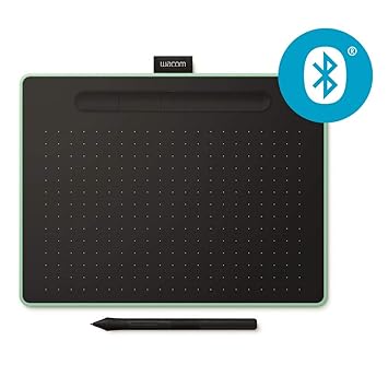 Wacom Intuos M Tavoletta Bluetooth Pistacchio Con Penna Tavoletta Grafica Wireless Per Dipingere Disegnare Ed Editare Foto Con 3 Software Creativi