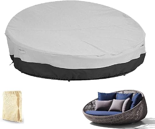 Amazon Com Ljianw Garden Furniture Covers Waterproof Round Rattan Daybed Cover Waterproof 210d Oxford Fabric Breathable For Patio Sofa Furniture Covers 2 Size 2 Colors Garden Outdoor