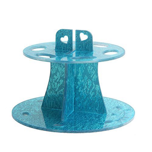 Jocestyle 6 Holes Toothbrush Makeup Brush Holder Organizer Cosmetic Brush Display Rack Stand Shelf Tool (02 Sky Blue)