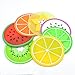 GXHUANG Silicone Fruit Coasters Set, Set of 7 (Colorful), Fruit Green Orange Pitaya Kiwi Carambole Watermelon Lemon