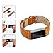 iGK Leather Replacement Bands Compatible for Fitbit Charge 2, Genuine Leather Wristbands Brown Bamboo-Grain