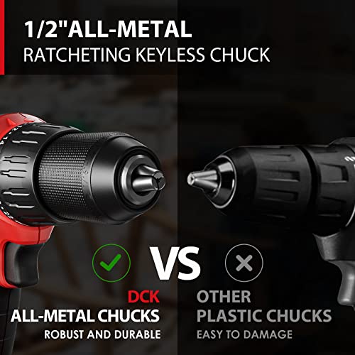 DCK Brushless Hammer Drill, 20V Hammer Drill Cordless, 531In-lb, 1/2