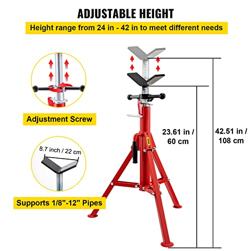 VEVOR HeavyDuty Pipe Stand Adjustable Folding Pipe Jack Stand Sturdy