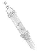 TUMBEELLUWA Stone Pendant Necklace Hexagonal Prism Point Healing Crystal Chakra Handmade Jewelry for Women