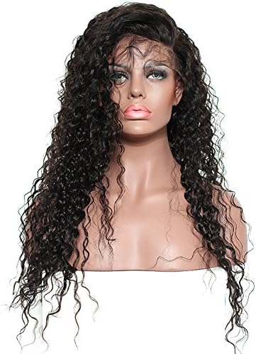 Middle Part Brazilian Human Hair Lace Front Wig Cheap Kinky Curly Lace Wigs New Design Lace Front Human Hair Wig Natural Black (22inch)