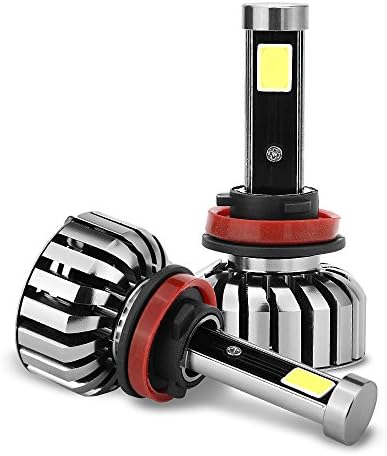 LED Headlight Conversion Kit, Leakind Plug and Play Crystal Clear Cool White Bulbs H11(H8,H9)(Top 100 will sent 2-pack iPhone 7 Premium Tempered Glass Screen Protection)