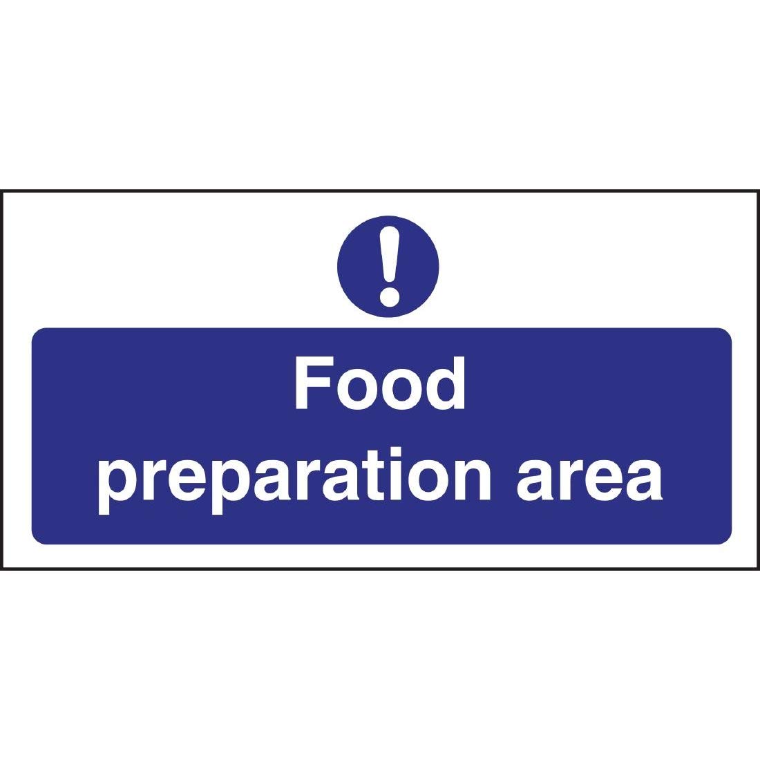 Food Preparation Area Sign Notice Safety Plaque Poster Commercial
