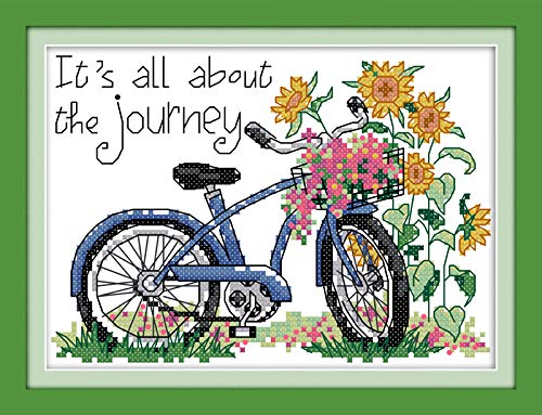 ZMVA Stamped Cross Stitch Kits Back from Journey 14Count 21cmx16cm DIY Needle Work for Home Decor