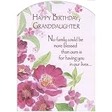 Pink Flowers with Glitter Z Fold: Granddaughter - Designer Greetings Birthday Card