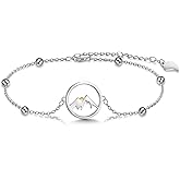 MONGAS Nature Jewelry Women Sterling Silver Mountain/Hummingbird/Duck/Compass Bracelet Graduation Gifts for Women