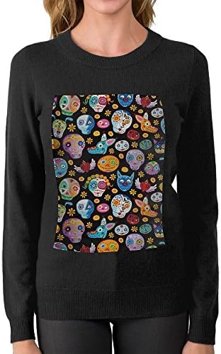 Sugar Skull Sugar Dog Sugar CatRound Neck Polyester Sweater Boyfriend Nice Lightweight