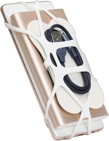 Amazon Sinjimoru シリコンバッテリーケース カード入れ 落下防止 Iphone Android 全機種互換 携帯ホルダー カード イヤホン Usb ケーブル モバイルバッテリーを重ねて使用できるスマホシリコンバンド X Grip Plus ホワイト ホルスター 通販