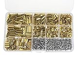 XLX 600pcs M2 M3 Brass Male-Female / Female-Female Spacer Standoff Screw Nut Assortment Kit and stainless steel Screw Nut Set (Brass M3)