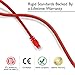 GearIT Cat 6 Ethernet Cable (100-Pack 2 Feet) Cat6 Network Patch, 10Gbps, RJ45, Snagless Cord, Gold-Plated Connectors, Internet for PC, TV, Tablet, Router, Printer, Servers, IT Data Center - Red