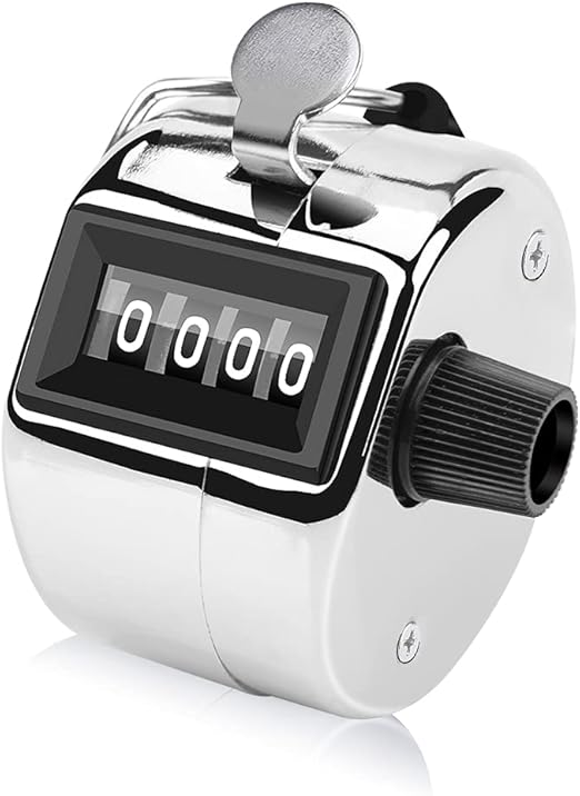 Metal Hand Tally Counter 4Digit Tally Counters Mechanical Palm Counter