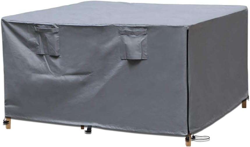Amazon Com Ordora Easy Install Patio Table Chair Cover Waterproof Square 600d Heavy Duty Canvas Patio Furniture Cover Sun Wind Resistant Outdoor Table Cover Fits Outdoor Furniture Under 54l 54 W27h Inches