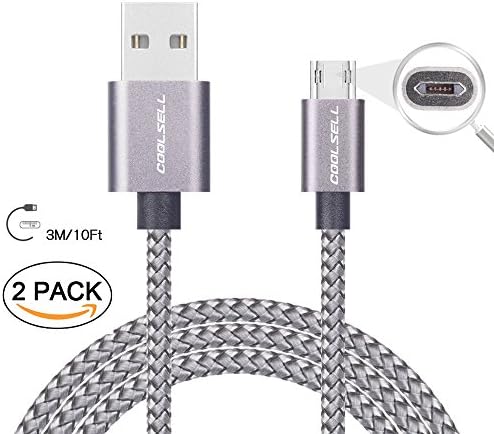 SUNGUY Micro USB Cable[1.5ft/0.5m 3Pack] Fast Charge USB 2.0 Micro Android Cord Color Braided for Samsung J7 S7 Moto G5 Sony LG Tablet
