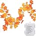 Luditek 8 Lighting Modes & Timer Fall Decorations for Home Maple Leaf Garland with Lights 40LED Battery Operated Waterproof String Lights, Thanksgiving Halloween Fall Decor Indoor Outdoor Autumn