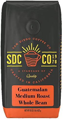 San Diego Coffee Guatemalan, Medium Roast, Whole Bean Coffee, 16-Ounce Bag Café en grano tostado